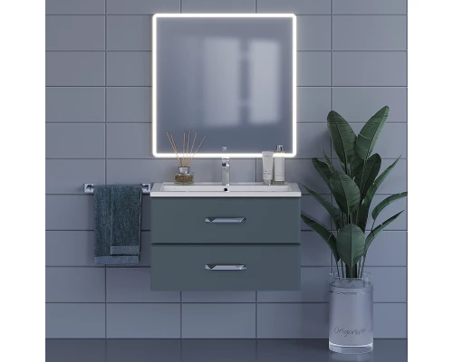 Тумба под раковину для ванной Uperwood Foster (80 см, подвесная, серый графит)