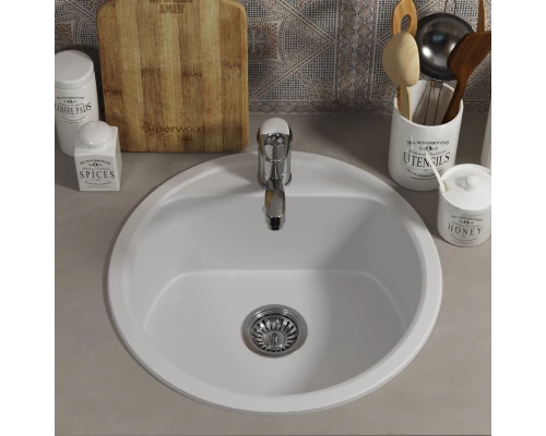 Кухонная мойка из искусственного камня Uperwood UPD-101 (круглая, цвет туман)
