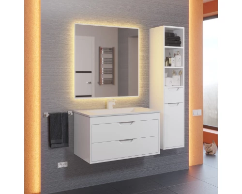 Тумба под раковину для ванной Uperwood Modul (80 см, подвесная, матовая, белая)