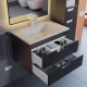 Тумба с раковиной для ванной Uperwood Modul (65 см, подвесная, матовая, черная)