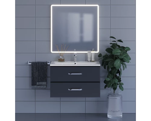 Тумба под раковину для ванной Uperwood Foster (80 см, подвесная, черная)