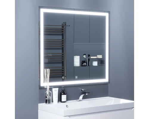 Зеркало для ванной с подсветкой Uperwood Tanos (90*80 см, LED подсветка, сенсорный выключатель, антизапотевание)