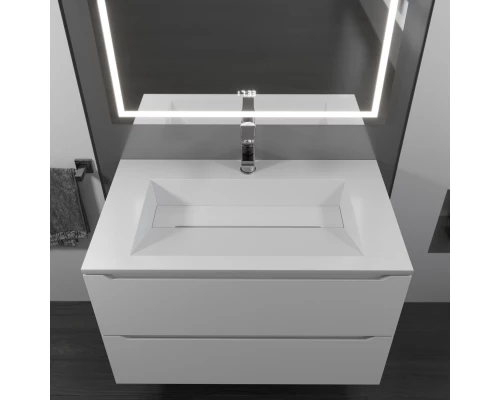 Раковина для ванной полувстраиваемая Uperwood Next (80 см, прямоугольная, белая глянцевая)