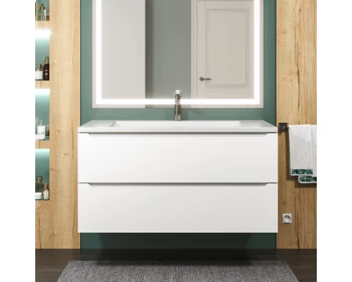 Раковина для ванной полувстраиваемая Uperwood Infinity 100х45х15,3 см, белая глянцевая