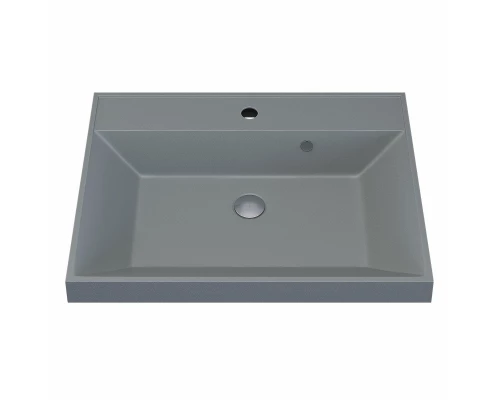 Раковина кварцевая для ванной Uperwood Classic Quartz (60 см, серая матовая, платина)