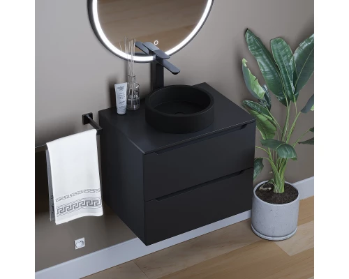 Раковина для ванной комнаты накладная Uperwood Round (34 см, круглая, черный)