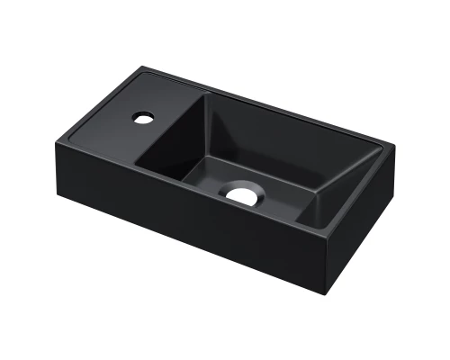 Раковина для ванной Uperwood Classic New 40 см, черная глянцевая, с накладкой для слива
