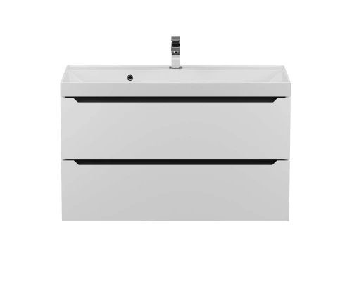 Тумба под раковину для ванной комнаты Uperwood Tanos подвесная (90 см, белая/графит)
