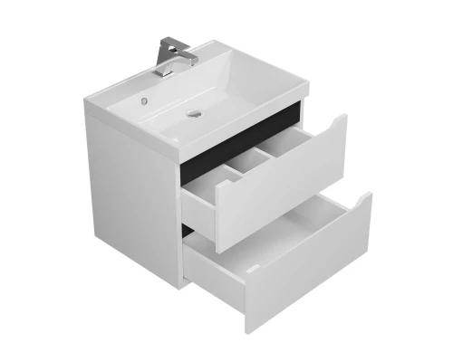 Тумба под раковину для ванной комнаты Uperwood Tanos подвесная (60 см, белая/графит)
