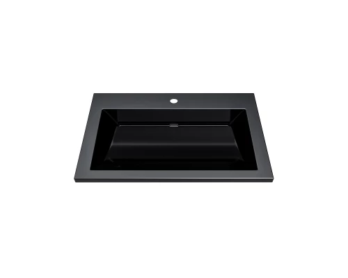 Раковина для ванной полувстраиваемая Uperwood Infinity 70х45х16,4 см, черная глянцевая