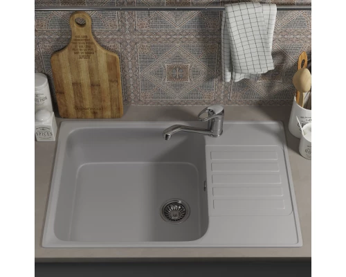 Кухонная мойка из искусственного камня Uperwood UPD-400 (прямоугольная, цвет дым)