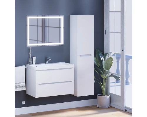 Тумба с раковиной для ванной Uperwood Tanos (80 см, подвесная, матовая, белая)