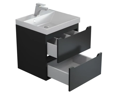 Тумба под раковину для ванной комнаты Uperwood Tanos подвесная (50 см, черная)