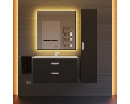 Тумба под раковину для ванной Uperwood Modul (80 см, подвесная, матовая, черная)