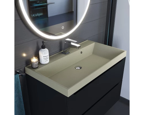 Раковина кварцевая для ванной Uperwood Classic Quartz (80 см, бежевая матовая, десерт)