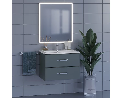 Тумба с раковиной для ванной Uperwood Foster (70 см, подвесная, серый графит)