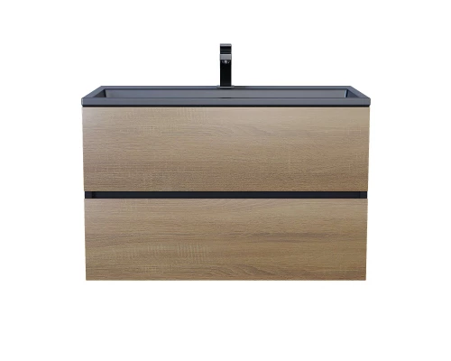 Раковина для ванной полувстраиваемая Uperwood Barsa (80 см, прямоугольная, черная)