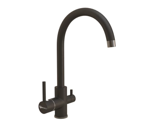 Смеситель для кухни Uperwood UPD-003 (05, с фильтром для питьевой воды, вороненая сталь/уголь)