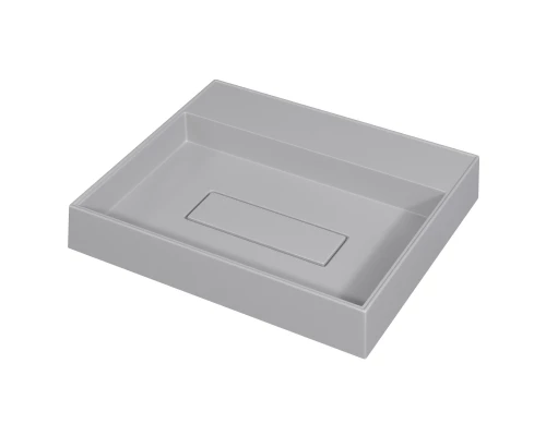 Раковина накладная кварцевая Uperwood Tanos Quartz 50 см, прямоугольная, без отверстия для смесителя, жасмин