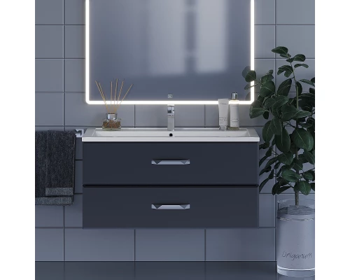 Тумба с раковиной для ванной Uperwood Foster (100 см, подвесная, черная)