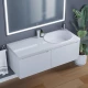Тумба с раковиной для ванной комнаты Uperwood Tanos-Bruks (120 см, подвесная, правая, белая)