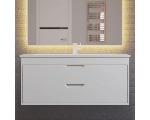 Тумба с раковиной для ванной Uperwood Modul (100 см, подвесная, матовая, белая)