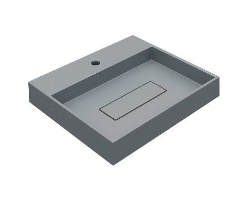 Раковина для ванной накладная кварцевая Uperwood Tanos Quartz (50 см, прямоугольная, с декоративной накладкой, бетон)