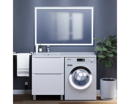 Тумба под стиральную машину Uperwood Tanos (60 см, напольная, белая, 2 ящика)