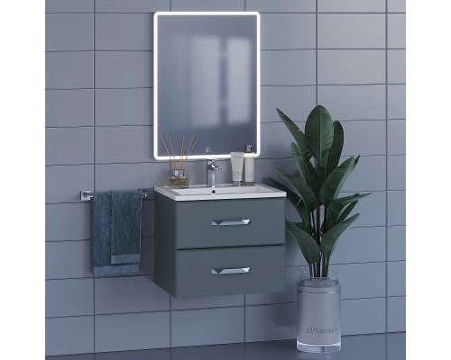 Тумба с раковиной для ванной Uperwood Foster (60 см, подвесная, серый графит)