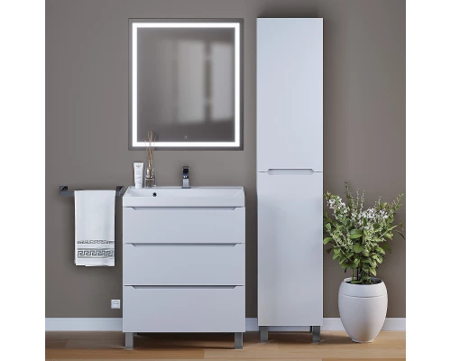 Тумба под раковину для ванной комнаты Uperwood Tanos напольная (70 см, белая, 3 ящика)