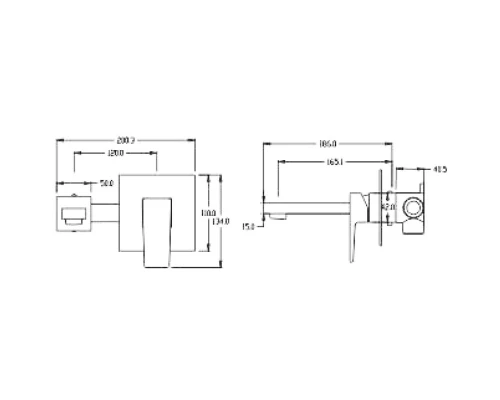 Смеситель для раковины встраиваемый Kern 2055 black
