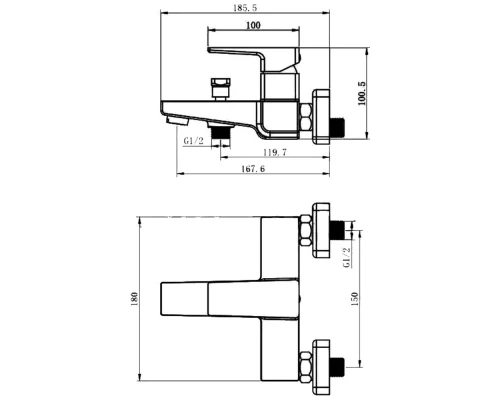 Смеситель для ванны Kern 3055 chrome