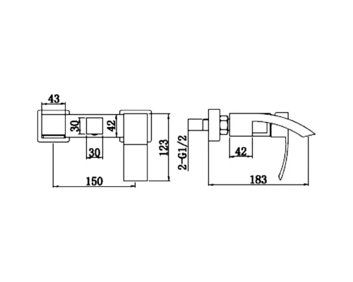 Смеситель для ванны Kern 3065 chrome