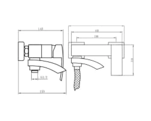 Смеситель для ванны Kern 3057 matt gold