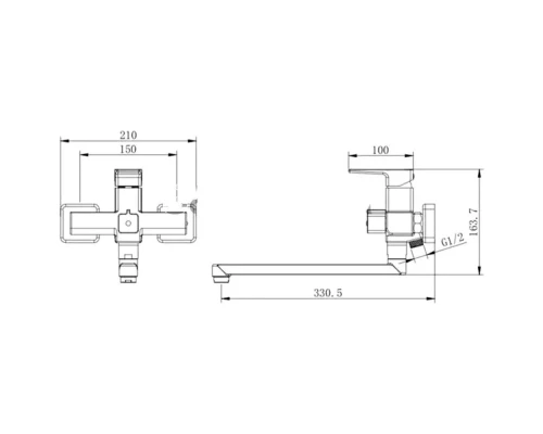 Смеситель универсальный Kern 3555 chrome