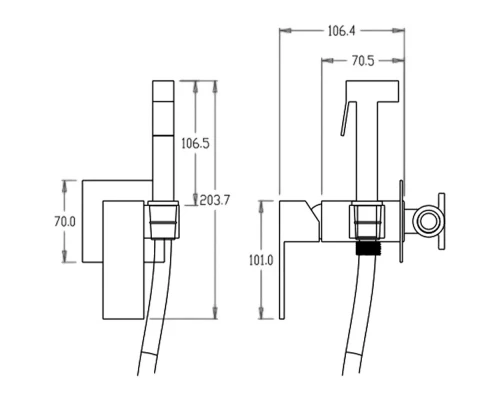 Смеситель с гигиеническим душем встраиваемый Kern 4056 chrome