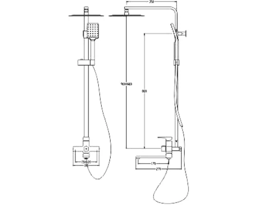 Душевая система Kern 5550 black