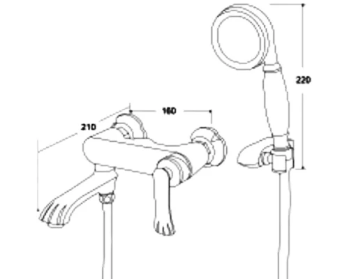 Смеситель для ванны Kern 3060 bronze