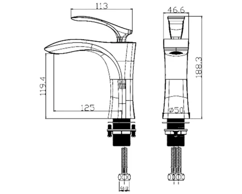 Смеситель для раковины Kern 1028 chrome