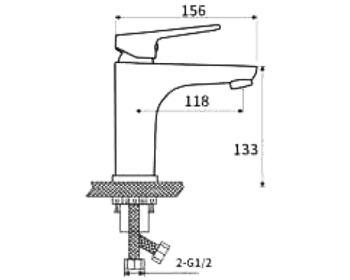 Смеситель для раковины Kern 1094 matt gun