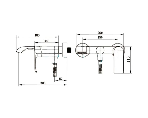 Смеситель для ванны Kern 3041 chrome