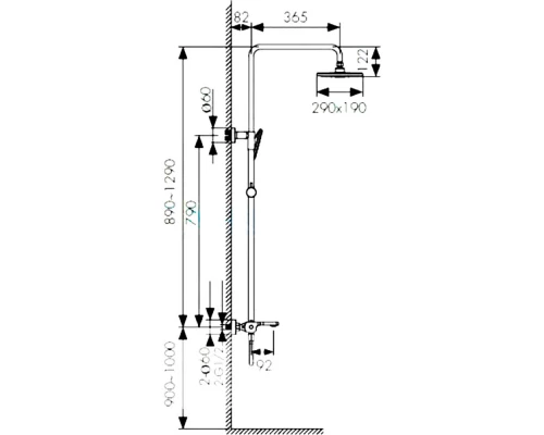 Душевая система Kern 5012 black термостат
