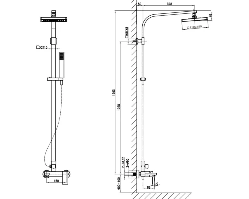 Душевая система Kern 5011 chrome