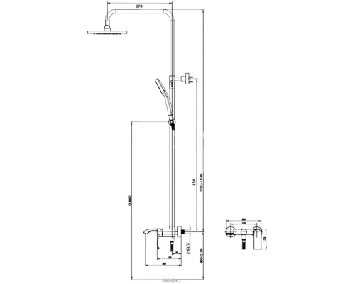 Душевая система Kern 5041 chrome