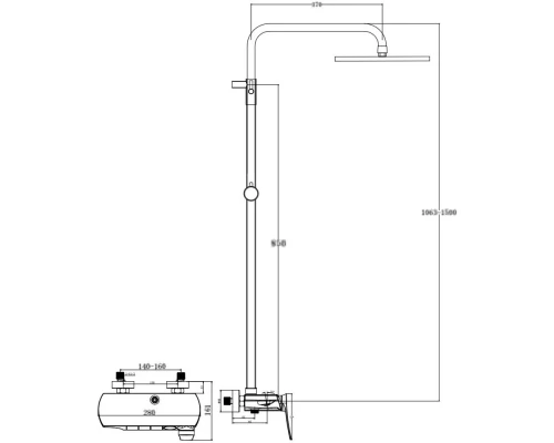 Душевая система Kern 5077 white