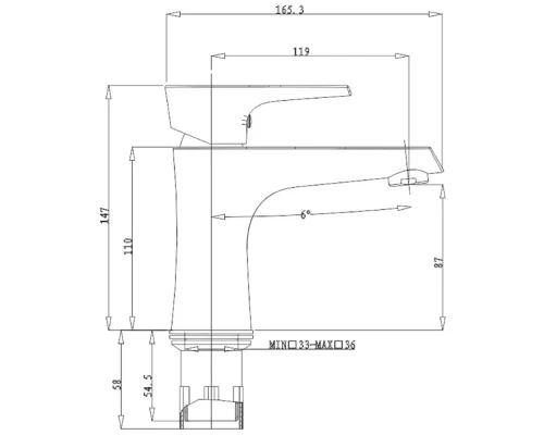 Смеситель для раковины Kern 1018 chrome