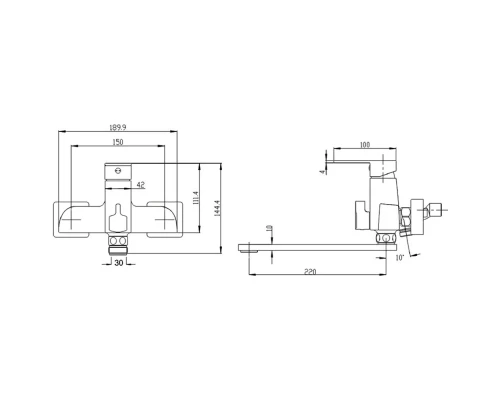 Смеситель универсальный Kern 3009 chrome
