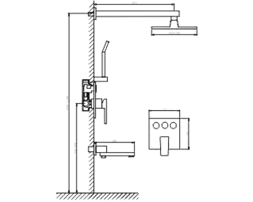 Душевая система встраиваемая Kern 5088 chrome термостат
