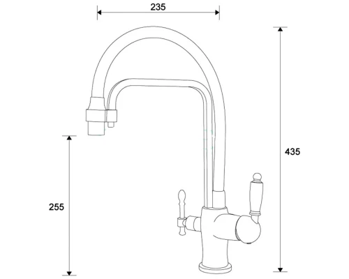 Смеситель для кухни Kern 2084 chrome white