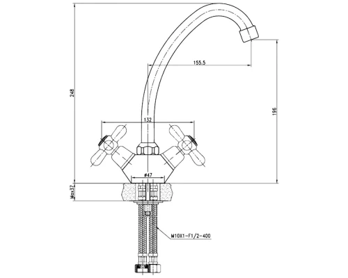 Смеситель для кухни Kern 1002 chrome